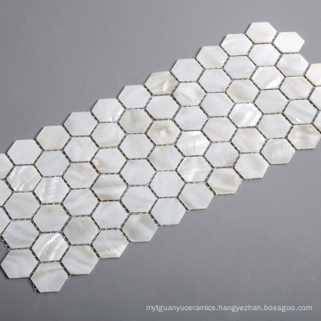 Hot-sale White Hexagon Seashell Backsplash Mosaic Tiles